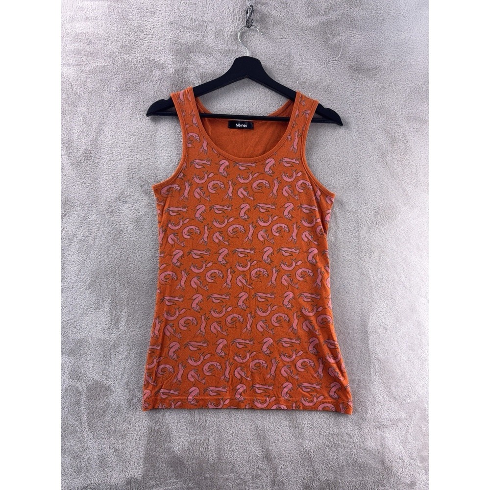 Ne.Net Tank Top Mens Size Medium Orange Animal Print Japanese Streetwear